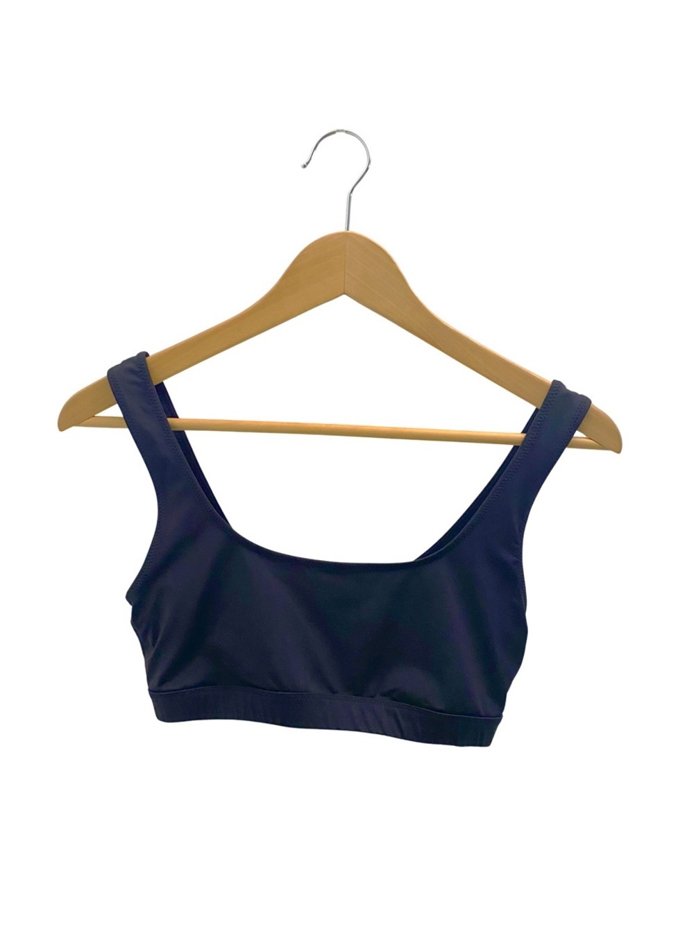 SKIMS Signature Swim Tank Bikini Top in Onyx Black Size Small